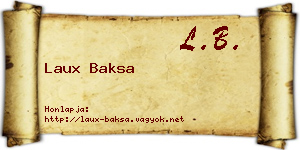 Laux Baksa névjegykártya